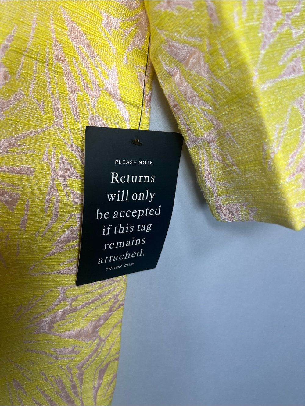 Tuckernuck Yellow/Pale Pink Jacquard Culebra Tunic Caftan Dress XXS NWT! - Picture 6 of 11